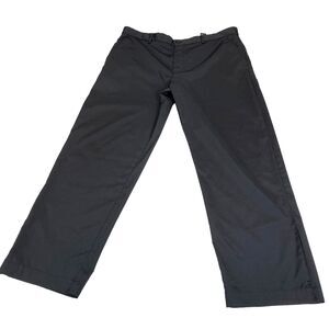 Greg Norman Dress Pants Mens 38 Black Solid Classic Fit Flat Front Straight Leg